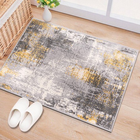 World Rug Gallery Dublin Contemporary Abstract Area Rug 2'x3' Yellow 4053YELLOW2X3